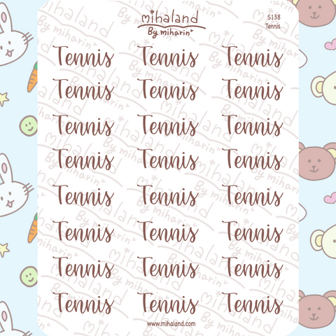 Tennis Script Planner Stickers (S138)