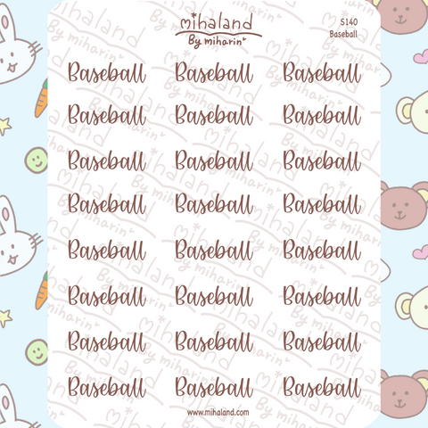 Baseball Script Planner Stickers (S140)