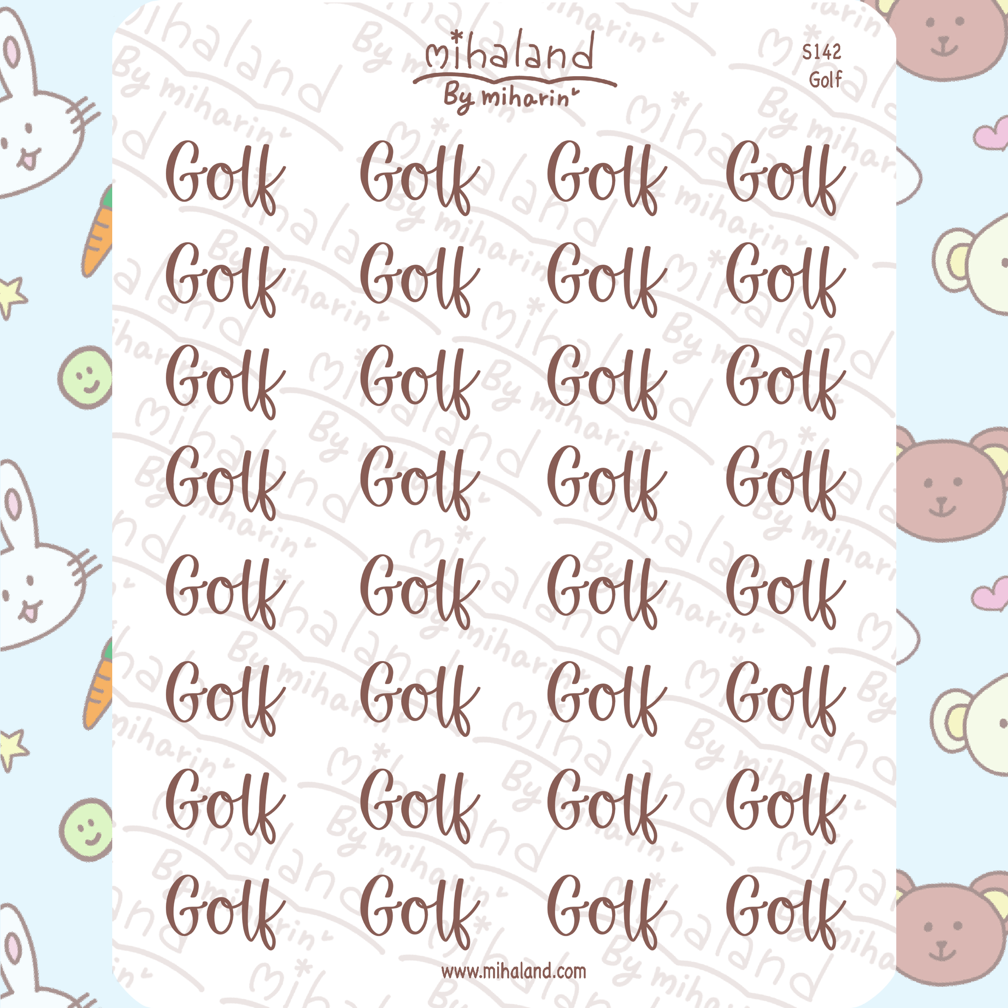 Golf Script Planner Stickers (S142)