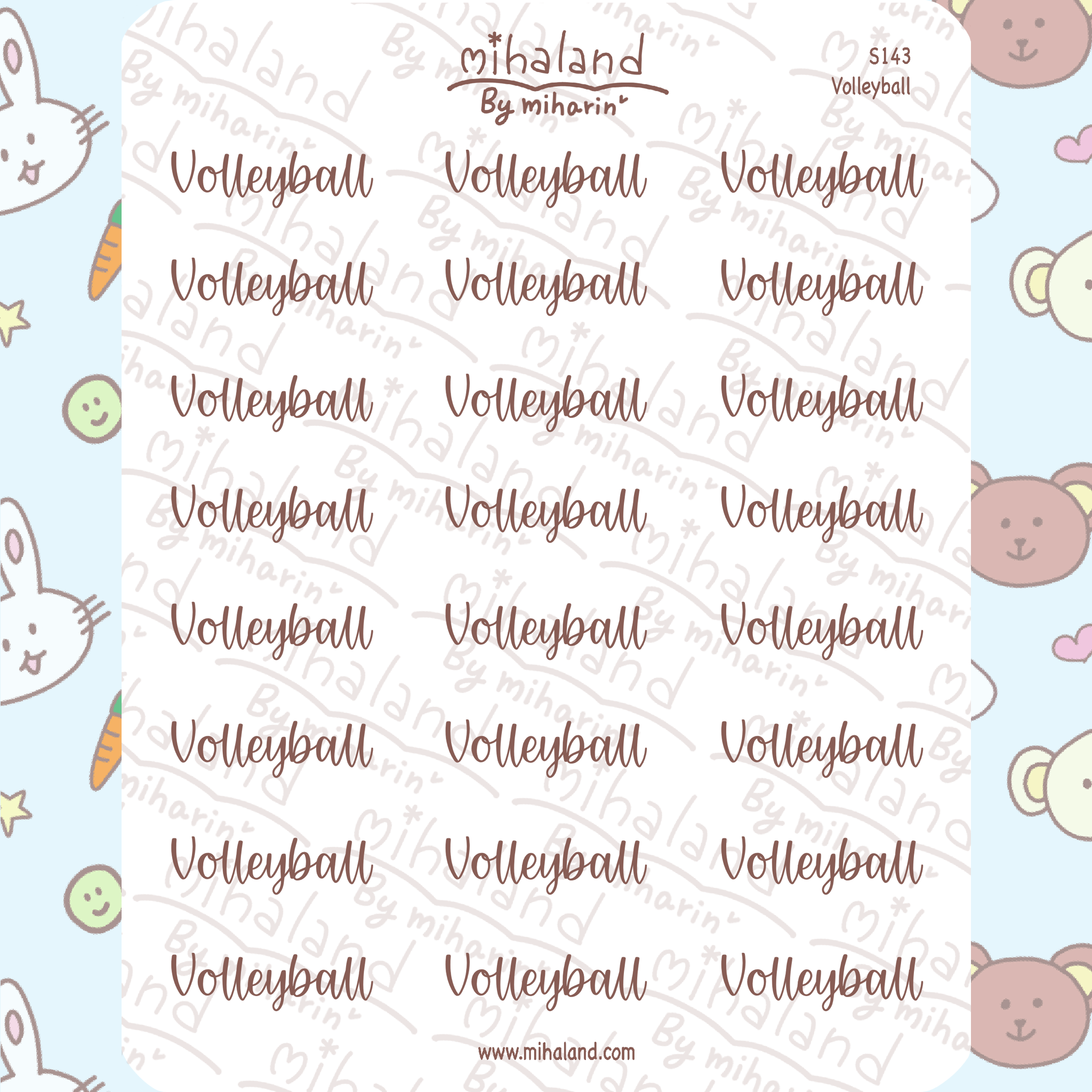Volleyball Script Planner Stickers (S143)