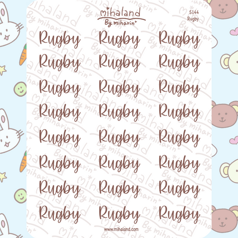 Rugby Script Planner Stickers (S144)