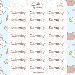 Swimming Script Planner Stickers (S148)