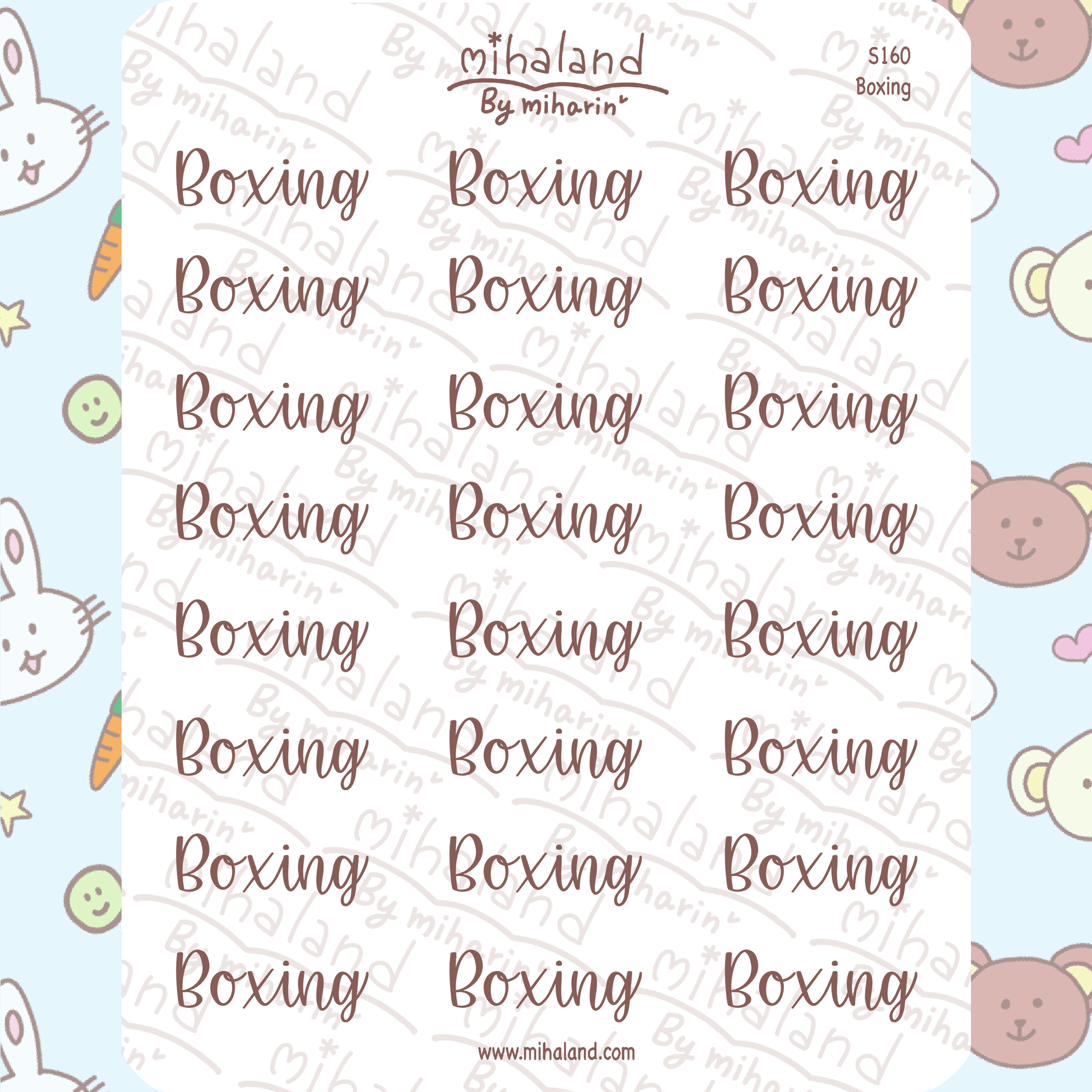 Boxing Script Planner Stickers (S160)