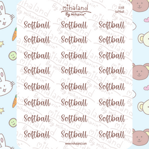 Softball Script Planner Stickers (S168)
