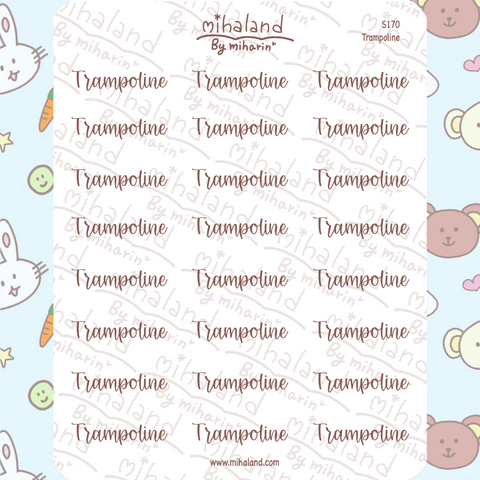 Trampoline Script Planner Stickers (S170)