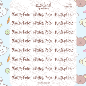 Water Polo Script Planner Stickers (S171)