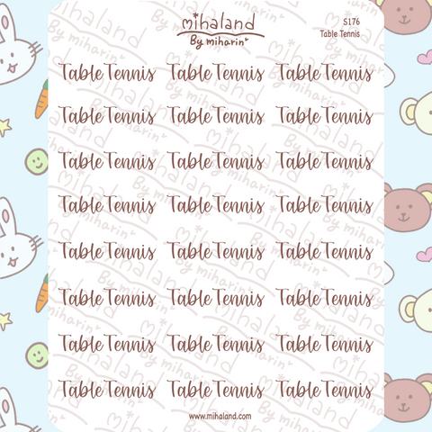 Table Tennis Script Planner Stickers (S176)