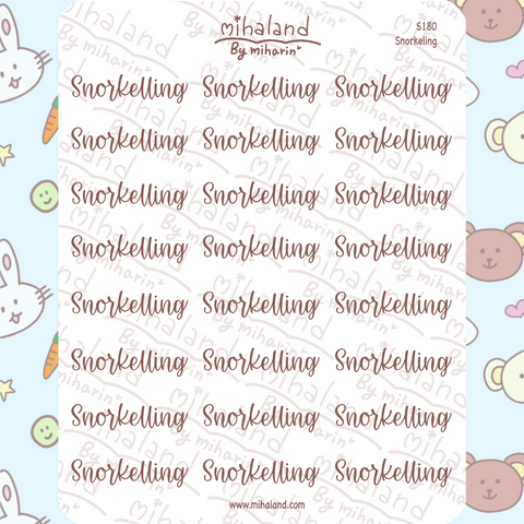 Snorkelling Script Planner Stickers (S180)