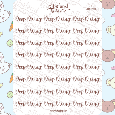 Deep Diving Script Planner Stickers (S185)