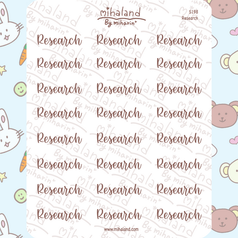 Research Script Planner Stickers (S198)