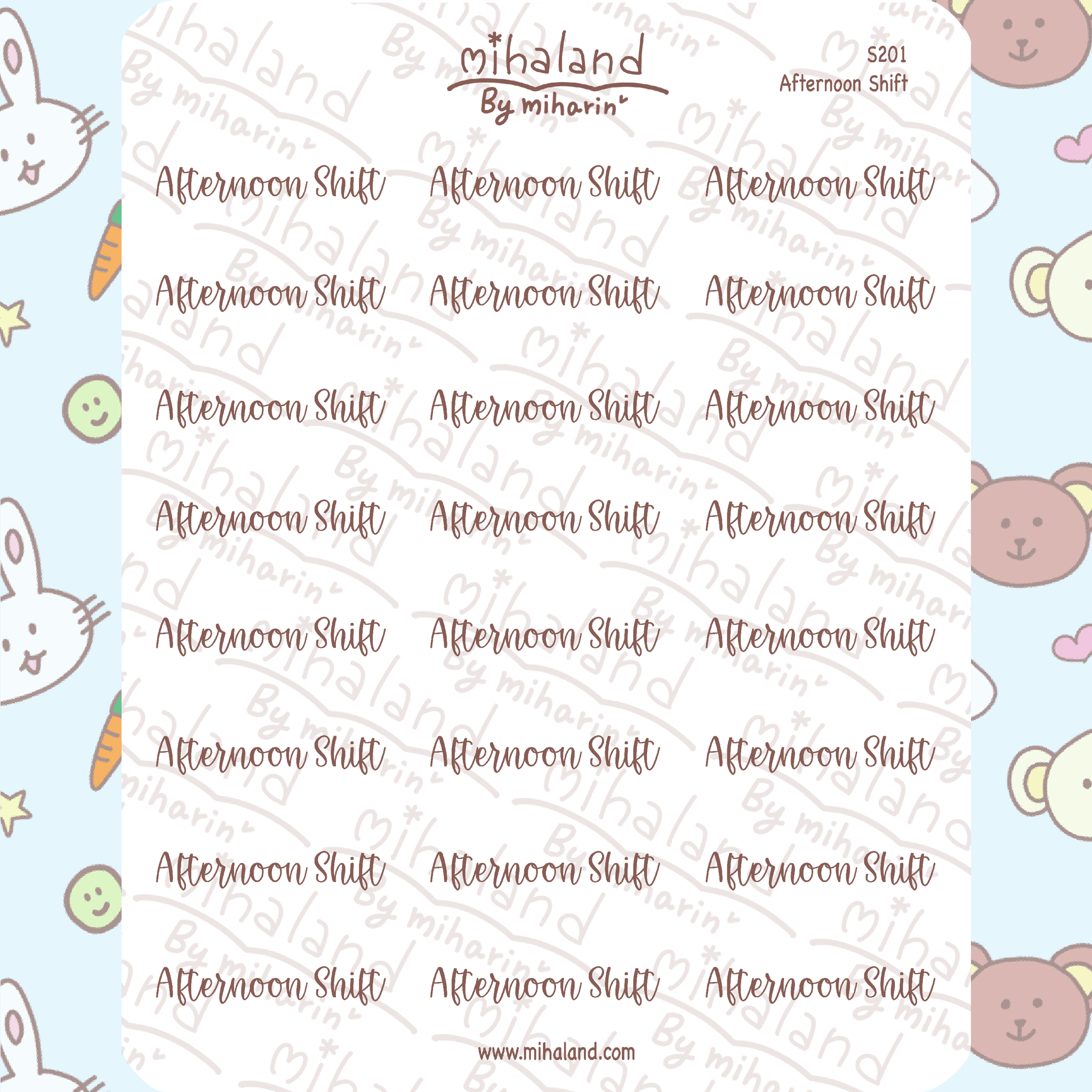 Afternoon Shift Script Planner Stickers (S201)