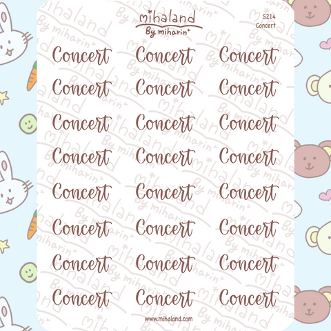 Concert Script Planner Stickers (S214)