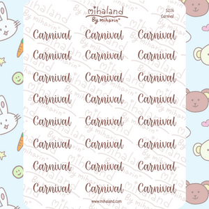 Carnival Script Planner Stickers (S216)