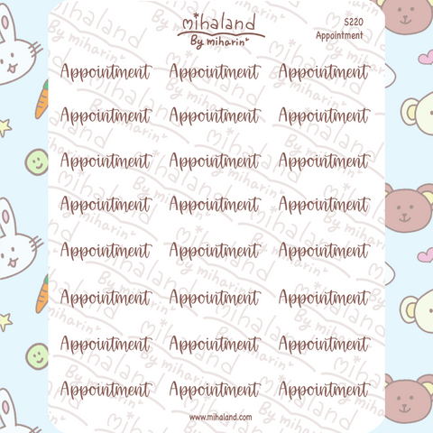 Appointment Script Planner Stickers (S220)