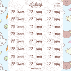 PR Team Script Planner Stickers (S230)