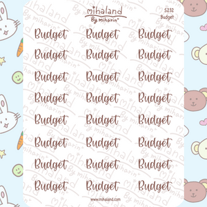 Budget Script Planner Stickers (S232)