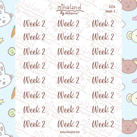 Week 2 Script Planner Stickers (S236)