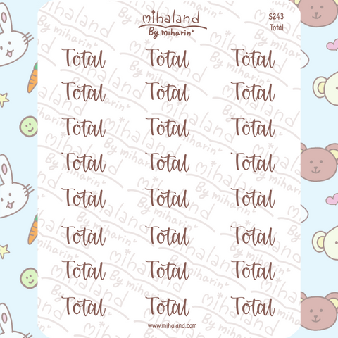 Total Script Planner Stickers (S243)