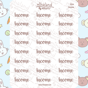 Income Script Planner Stickers (S244)