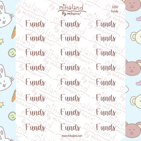 Funds Script Planner Stickers (S250)