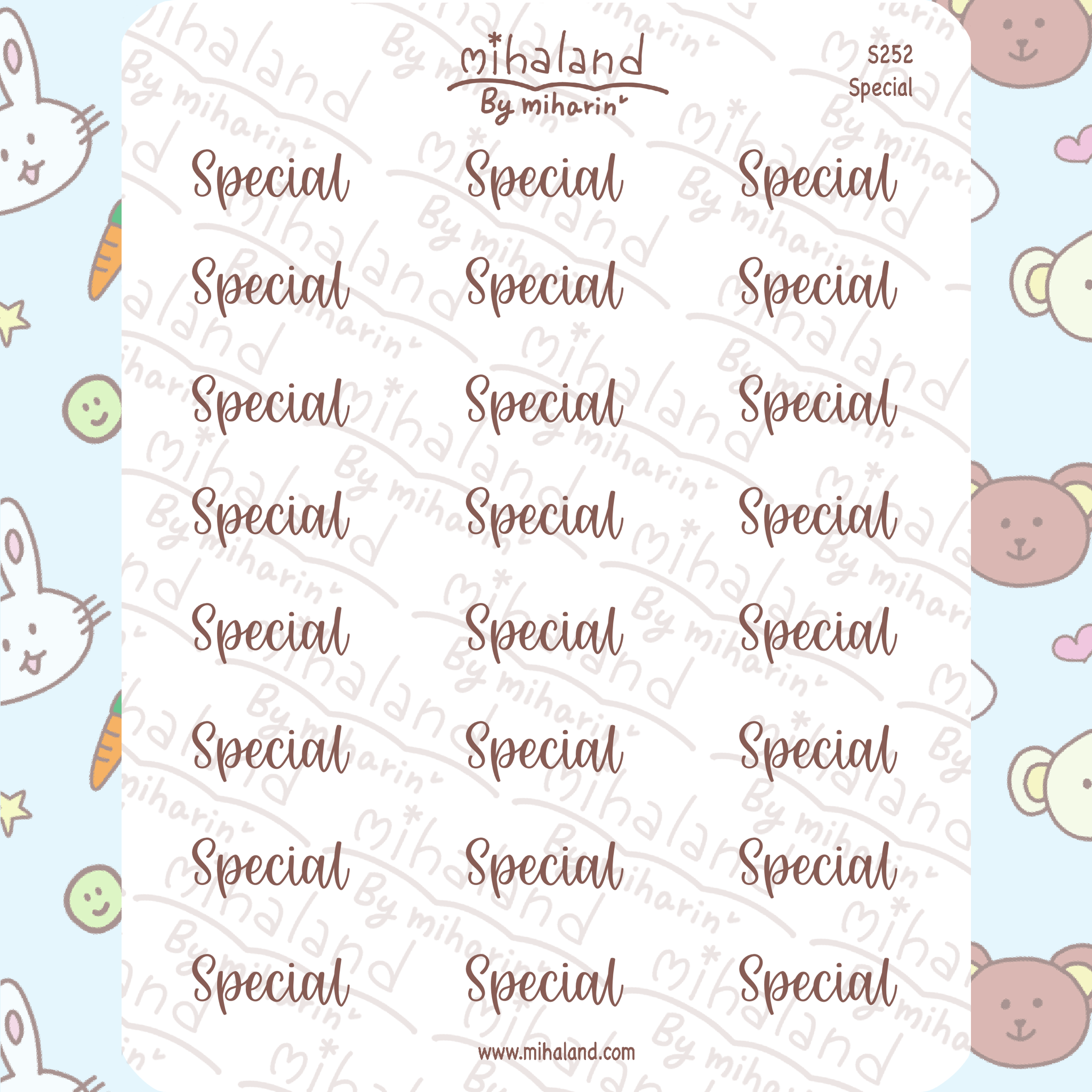 Special Script Planner Stickers (S252)