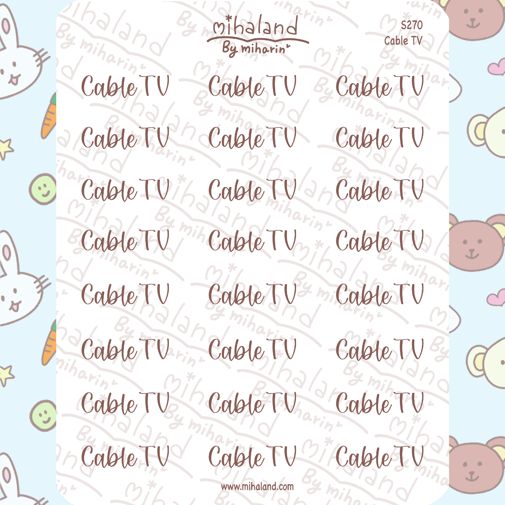 Cable TV Script Planner Stickers (S270)