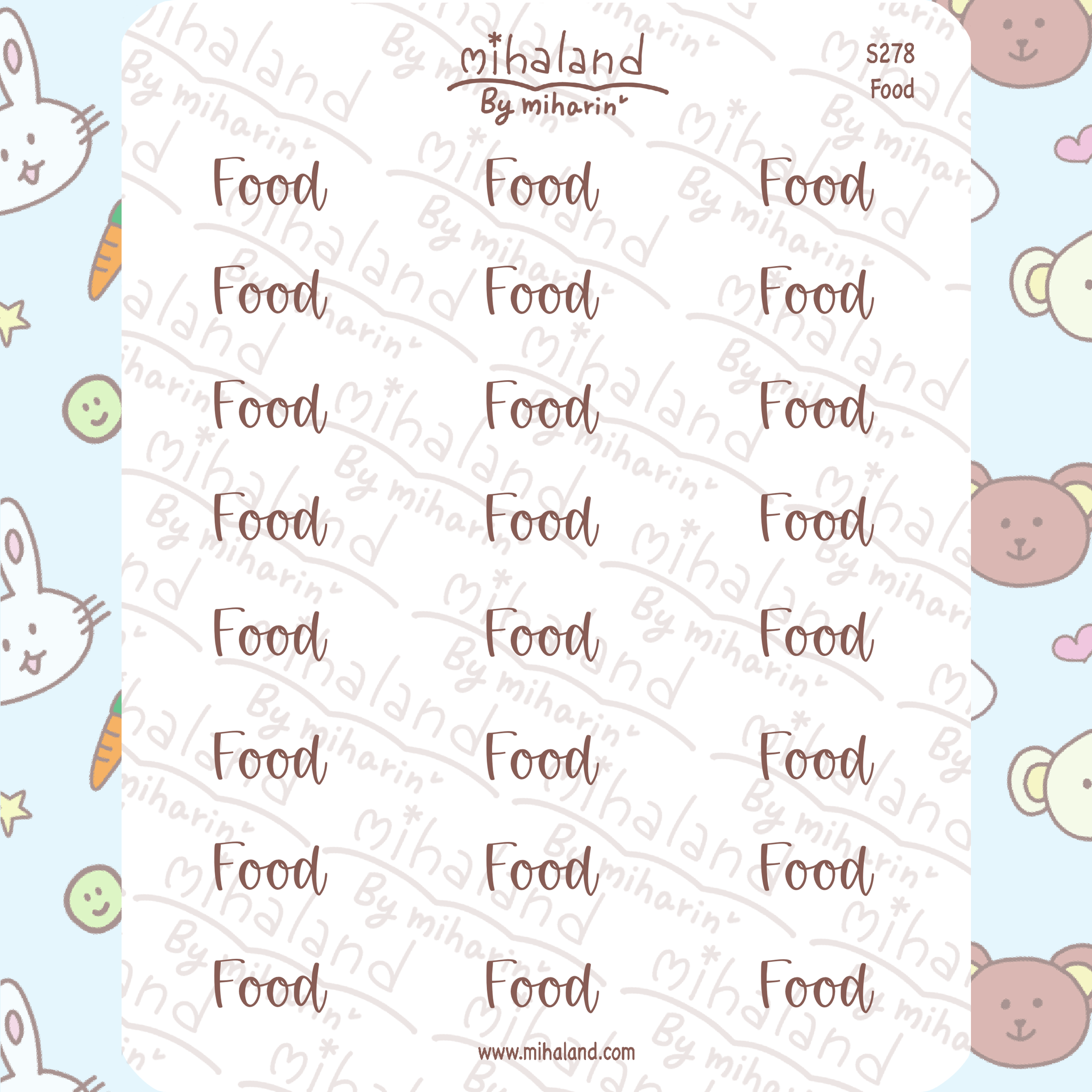 Food Script Planner Stickers (S278)