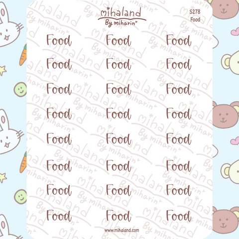 Food Script Planner Stickers (S278)