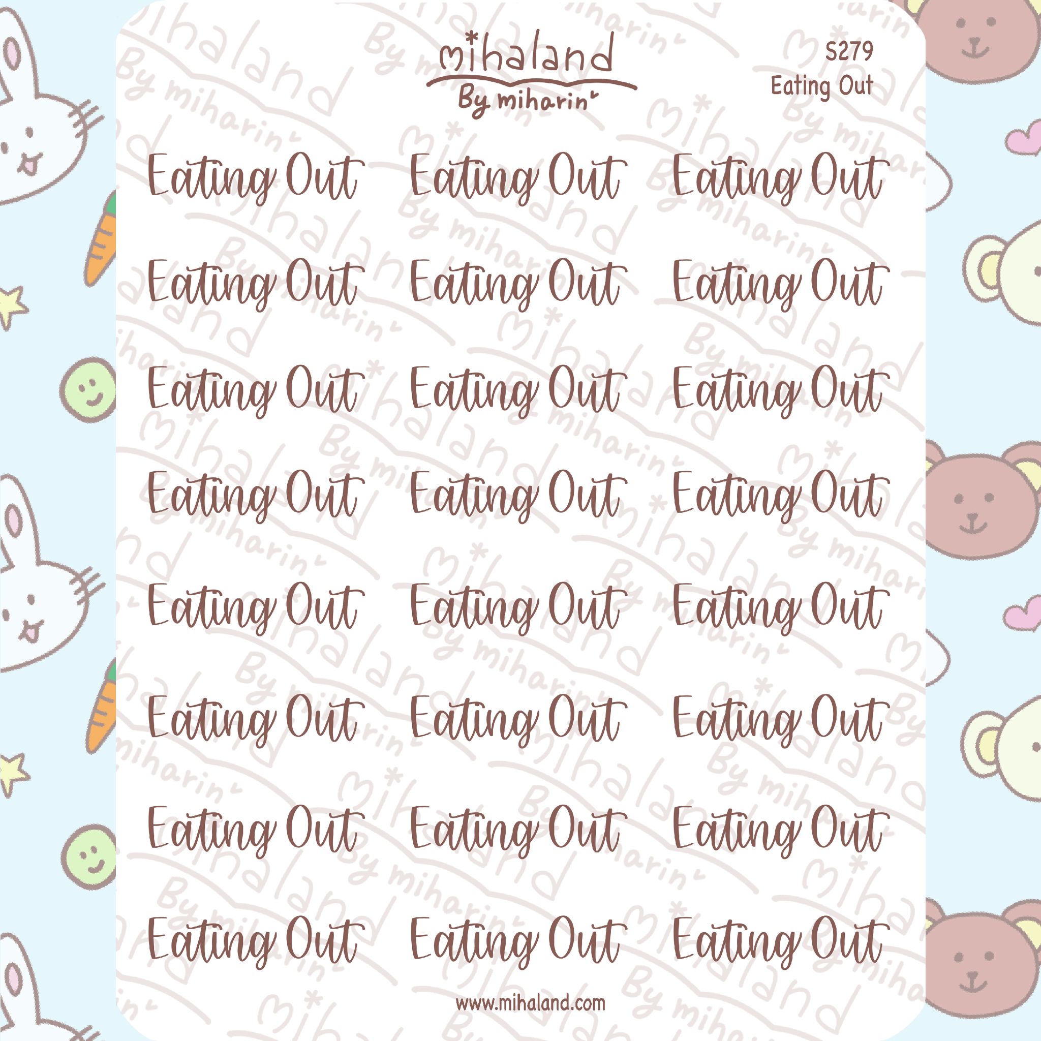 Eating Out Script Planner Stickers (S279)
