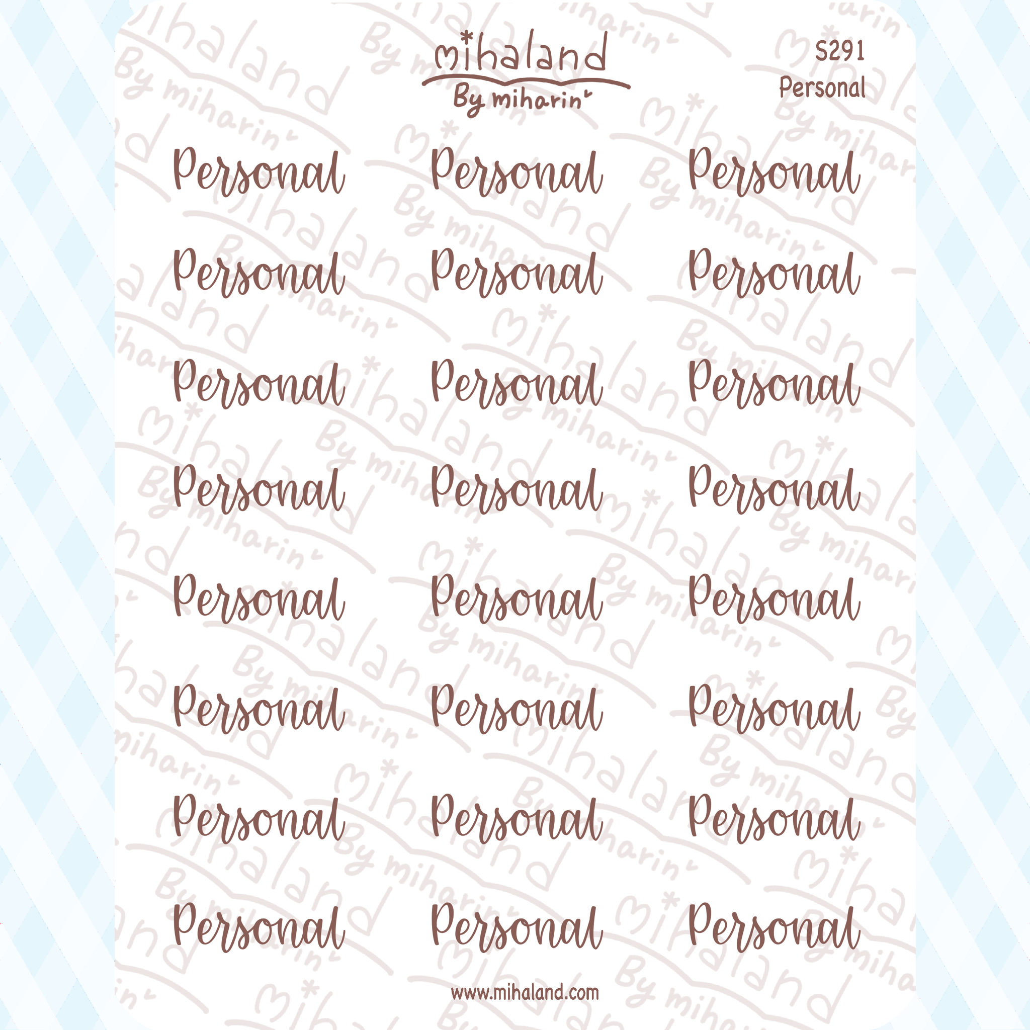 Personal Script Planner Stickers (S291)