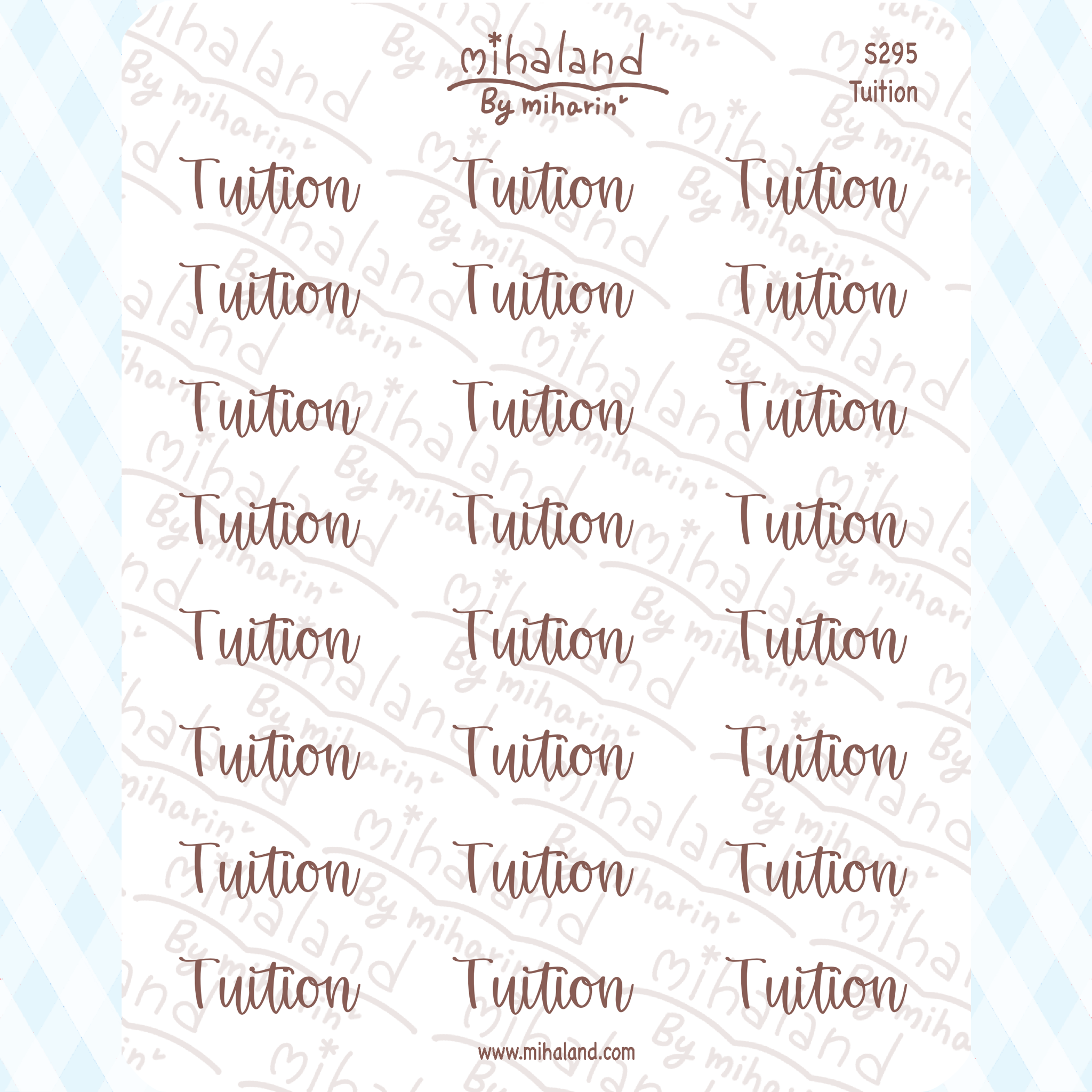 Tuition Script Planner Stickers (S295)