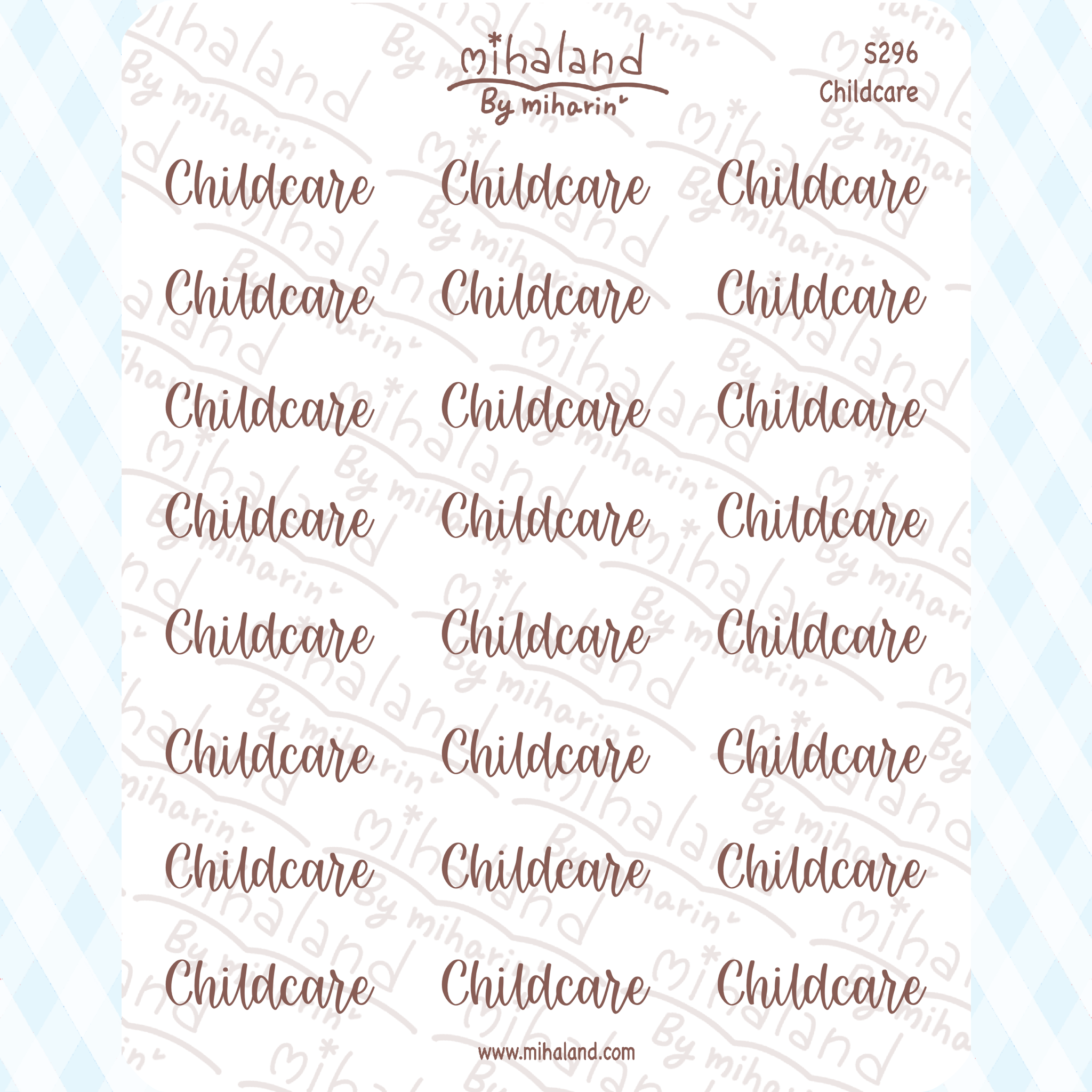 Childcare Script Planner Stickers (S296)