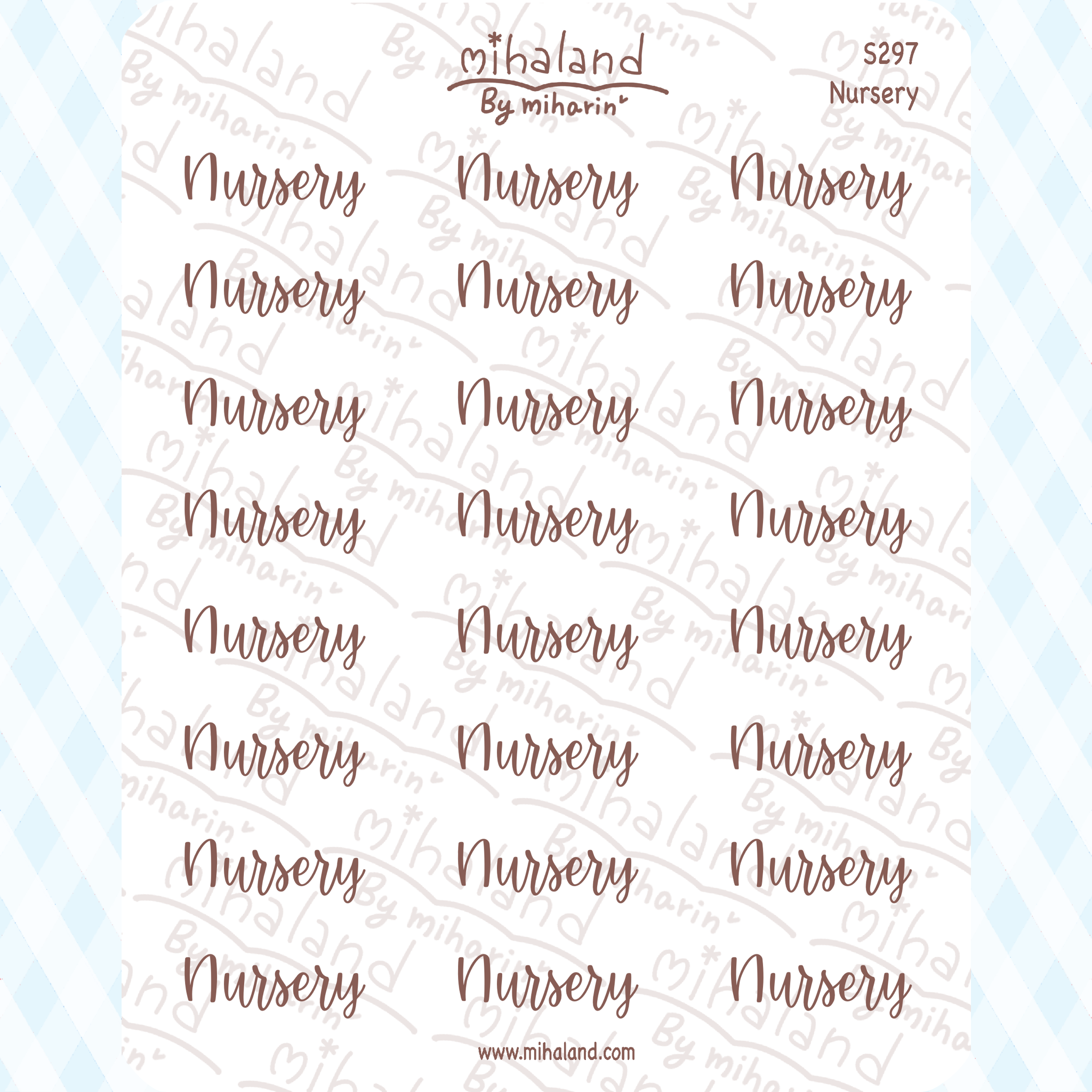 Nursery Script Planner Stickers (S297)