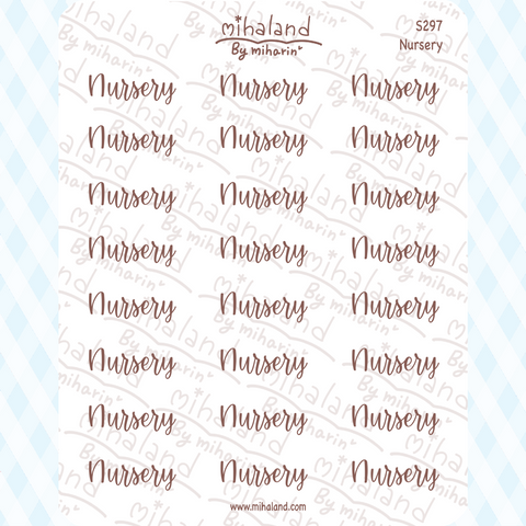 Nursery Script Planner Stickers (S297)