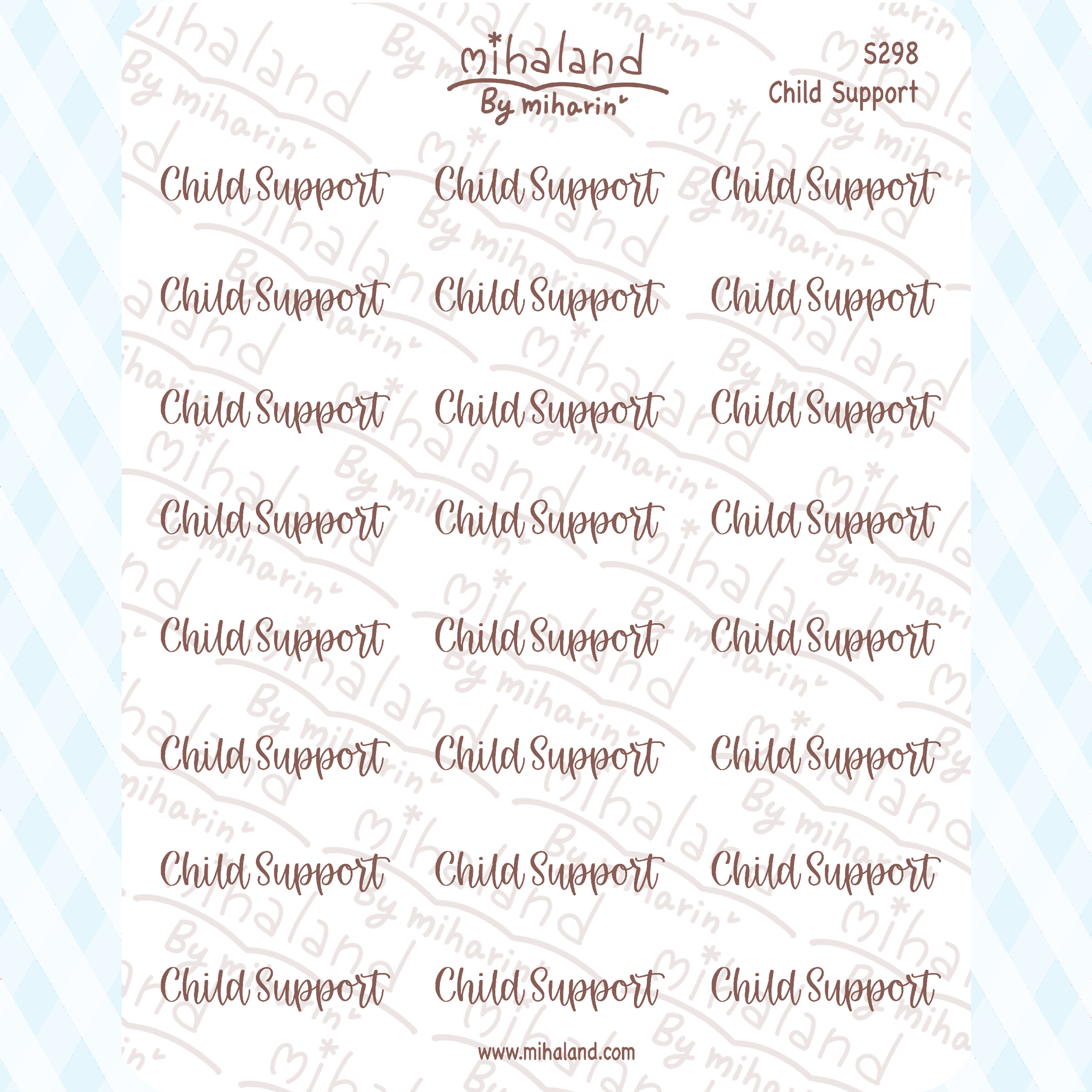 Child Support Script Planner Stickers (S298)
