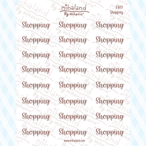 Shopping Script Planner Stickers (S303)