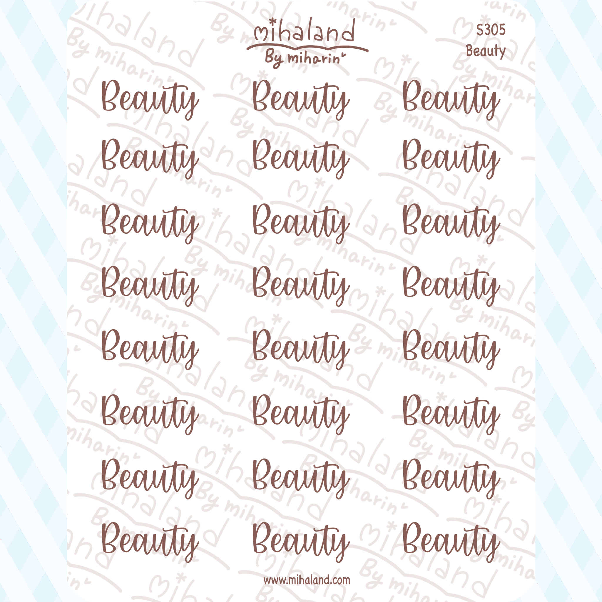 Beauty Script Planner Stickers (S305)