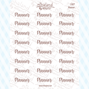 Planner Script Planner Stickers (S307)