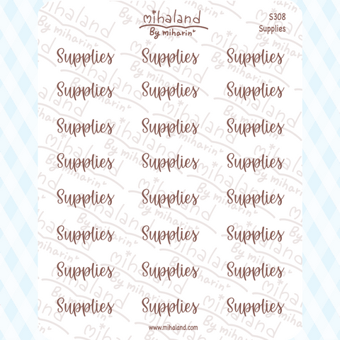 Supplies Script Planner Stickers (S308)
