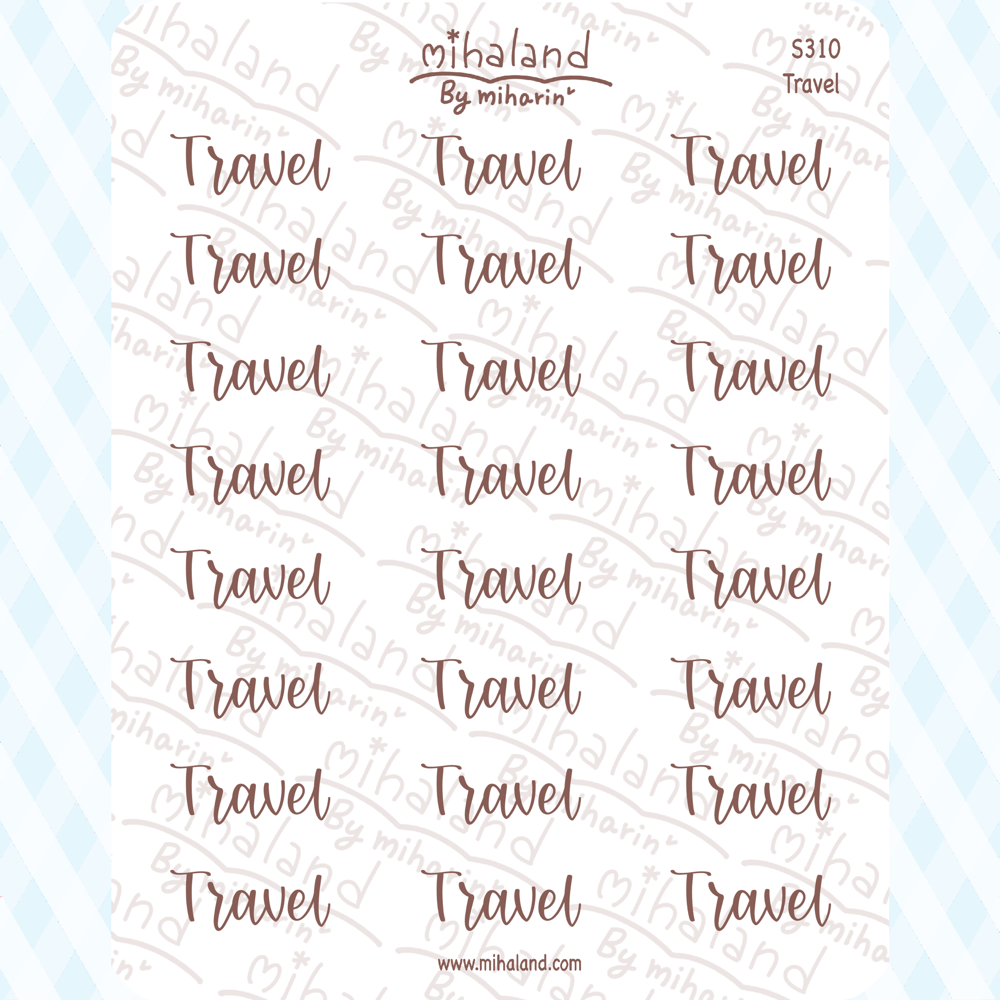 Travel Script Planner Stickers (S310)