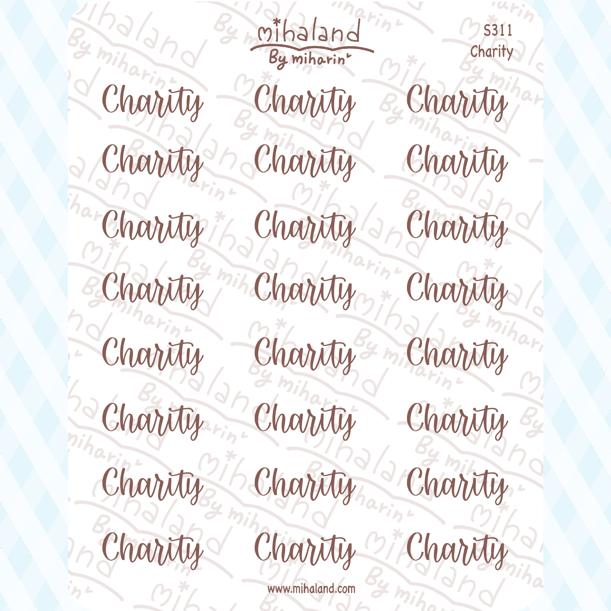 Charity Script Planner Stickers (S311)