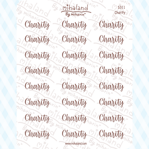 Charity Script Planner Stickers (S311)