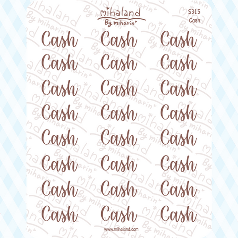 Cash Script Planner Stickers (S315)