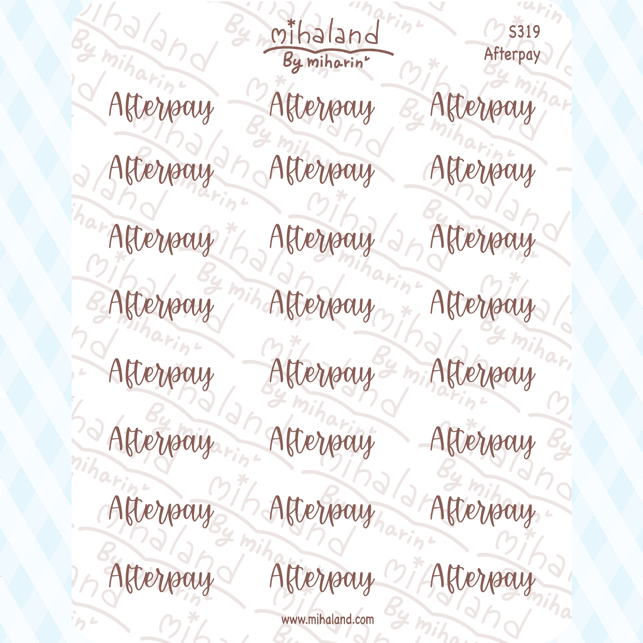 Afterpay Script Planner Stickers (S319)