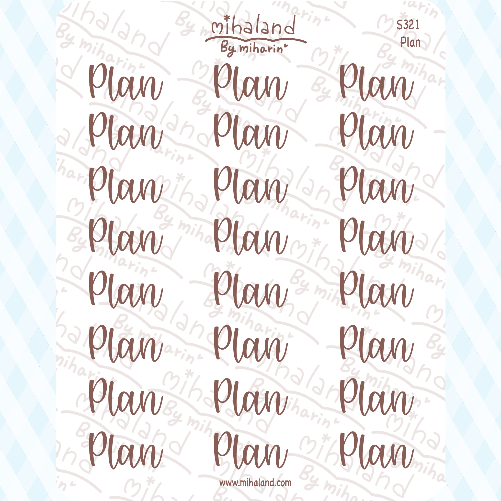 Plan Script Planner Stickers (S321)