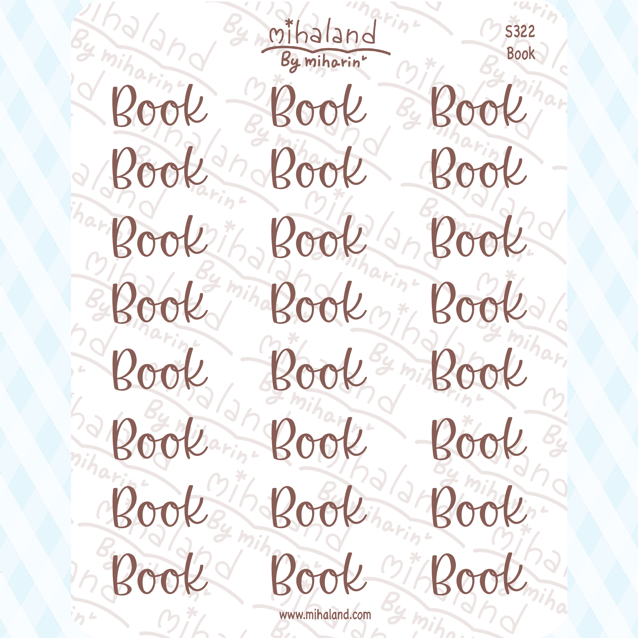 Book Script Planner Stickers (S322)