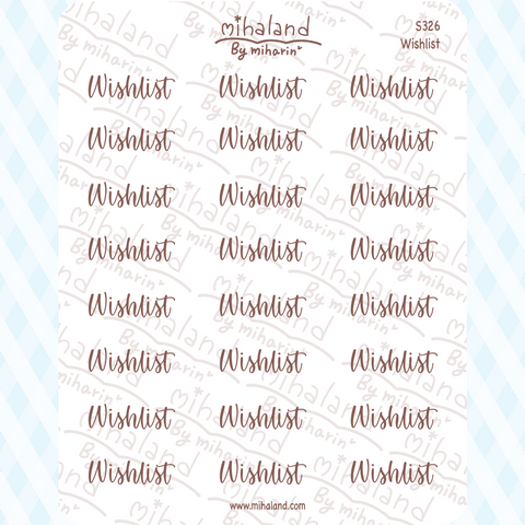 Wish list Script Planner Stickers (S326)