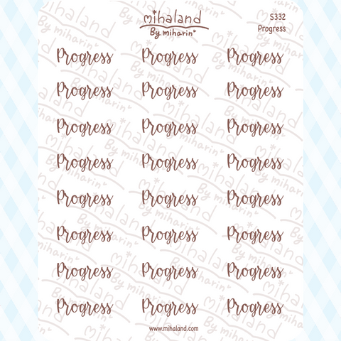 Progress Script Planner Stickers (S332)