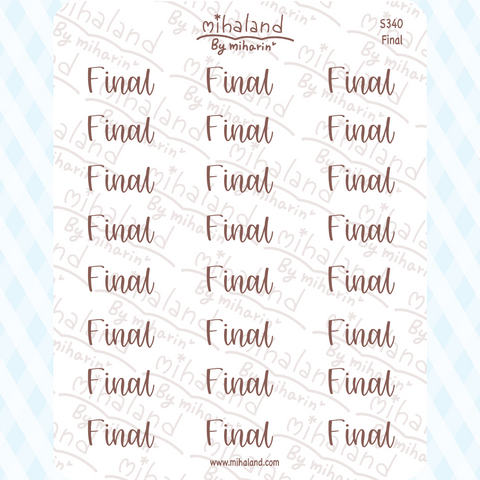 Final Script Planner Stickers (S340)