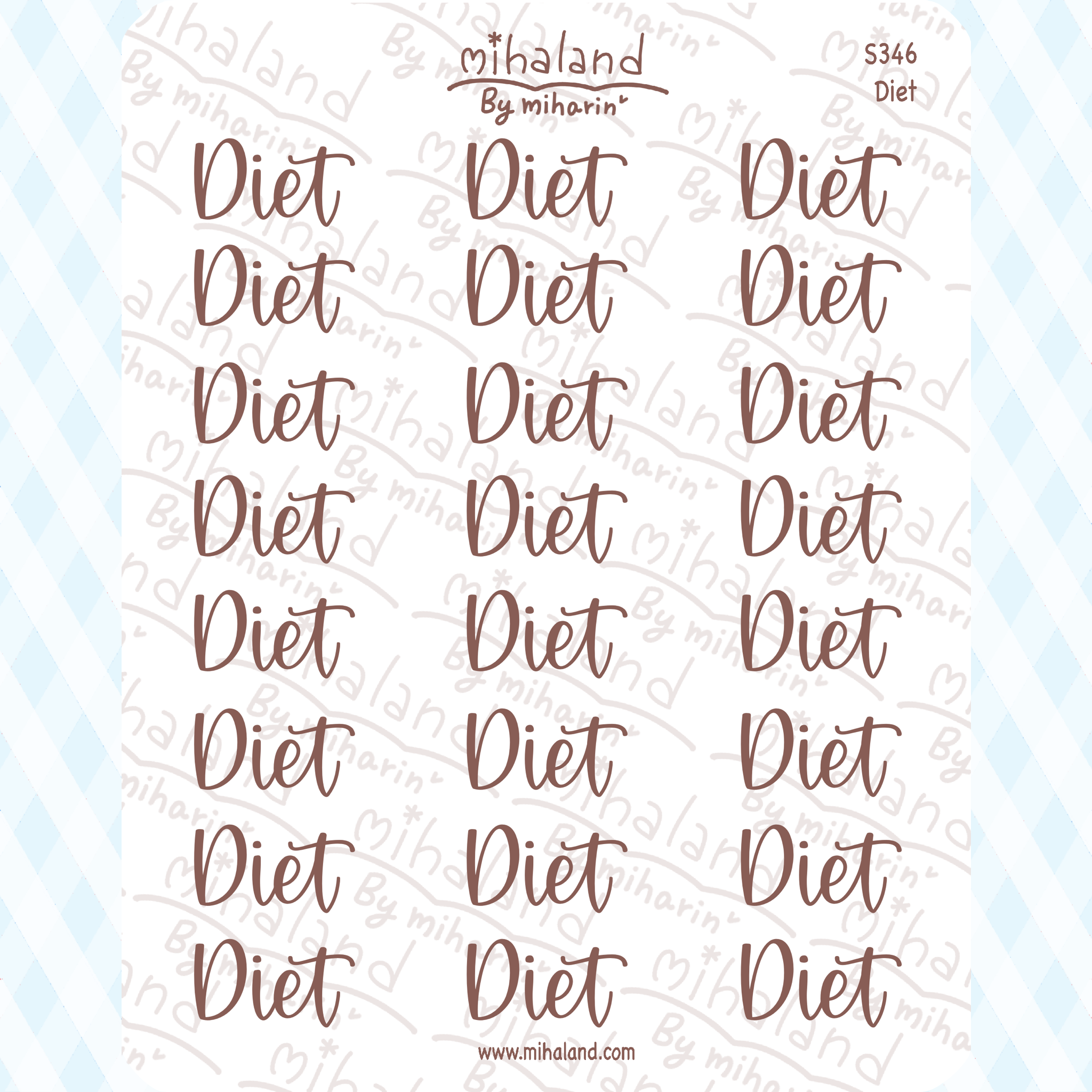 Diet Script Planner Stickers (S346)